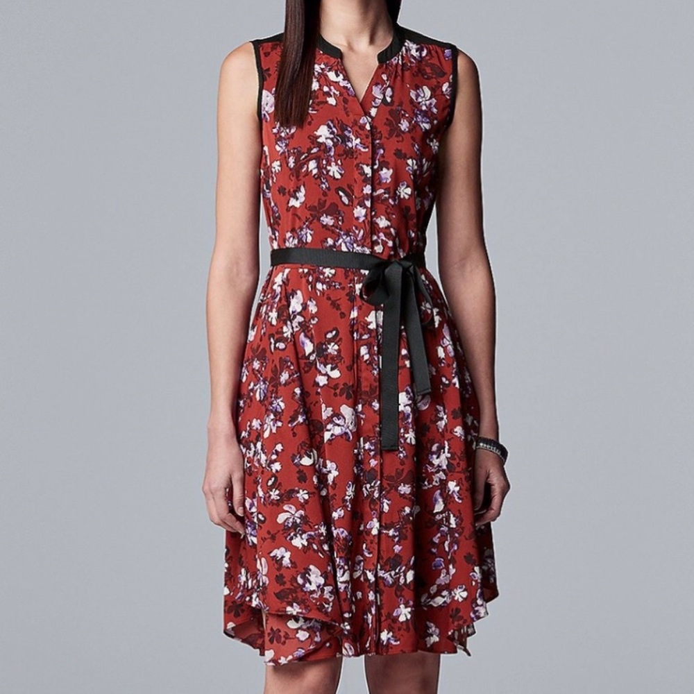 Simply Vera Red Floral Dress